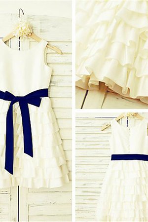 A Linie Ärmellos Normale Taille Blumenmädchenkleid mit Blume mit Spaghettiträger - Bild 1