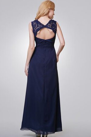 Gerüschtes Ärmelloses Chiffon bodenlanges luxus Brautjungfernkleid mit Bordüre - Bild 3