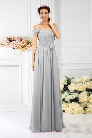 Chiffon Drapiertes Anständiges Bodenlanges Brautjungfernkleid mit Empire Taille - Bild 27