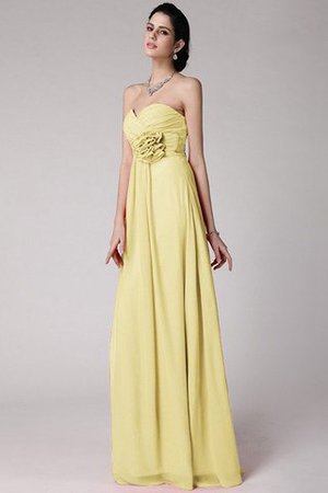 Robe demoiselle d'honneur longue plissage avec fleurs col en forme de cœur gaine - Photo 8