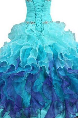 Robe de quinceanera de mode de bal col u profond broder col en forme de cœur manche nulle - Photo 2