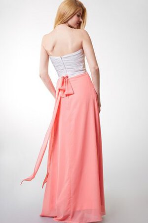 Robe demoiselle d'honneur luxueux avec zip ruché de bustier avec ruban - Photo 4