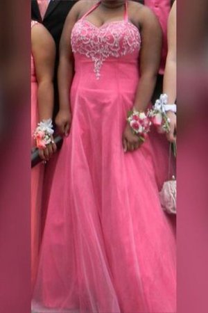 Robe de bal naturel a-ligne longueur au ras du sol de princesse en grandes tailles - Photo 2