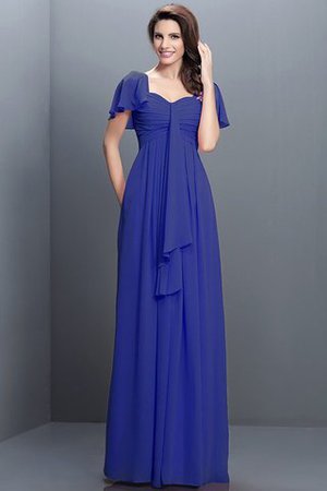Robe demoiselle d'honneur plissé longue ligne a col en forme de cœur manche nulle - Photo 25