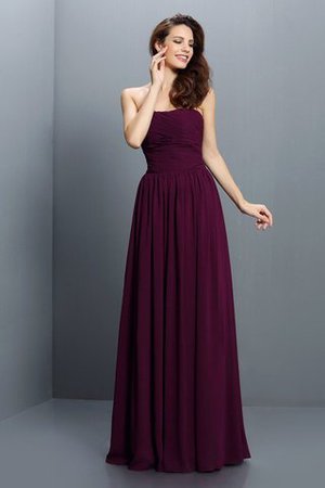 Prinzessin A Linie Plissiertes Bodenlanges Brautjungfernkleid aus Chiffon - Bild 1