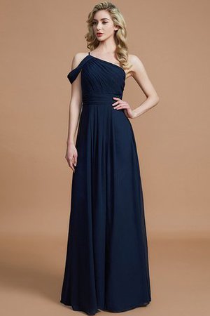 A-Linie Ein Schulterfreies Prinzessin Bodenlanges Brautjungfernkleid aus Chiffon - Bild 3