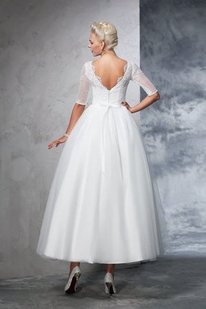 Ärmelloses Zeitloses Bateau Ausschnitt Empire Taille Prächtiges Brautkleid - Bild 2