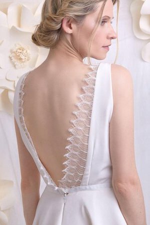 Robe de mariée simple décolleté dans le dos manche nulle au niveau de genou en chiffon - Photo 3