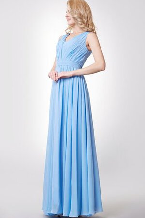 A-Line plissiertes Empire Taille gerüschtes Elegantes bodenlanges Brautjungfernkleid - Bild 2