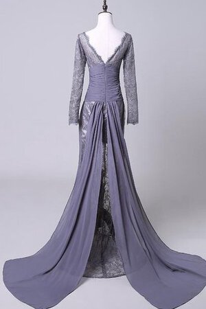Reißverschluss Spitze V-Ausschnitt bodenlanges langes Brautmutterkleid mit Empire Taille - Bild 2