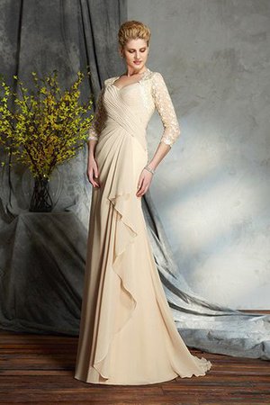 Robe mère de mariée naturel a-ligne avec jacket de princesse avec chiffon - Photo 4