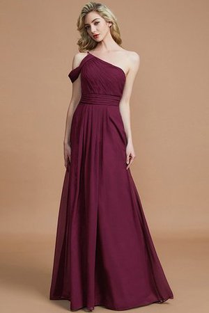 A-Linie Ein Schulterfreies Prinzessin Bodenlanges Brautjungfernkleid aus Chiffon - Bild 7