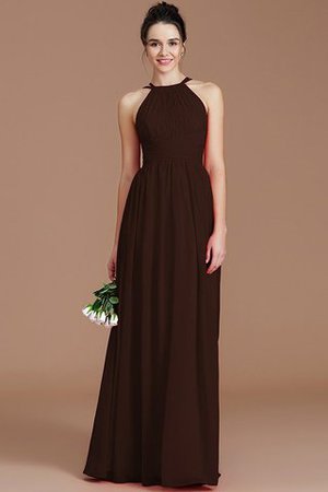 Normale Taille A-Linie Prinzessin Gerüschtes Bodenlanges Brautjungfernkleid - Bild 11
