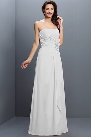 Robe demoiselle d'honneur longue de bustier avec zip avec fleurs en chiffon - Photo 22