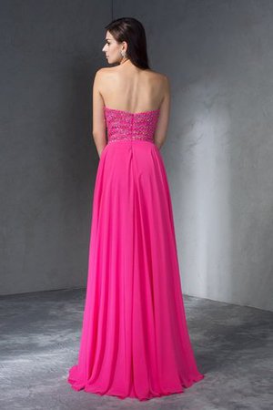 A-Line Sweep Train Perlenbesetztes Chiffon Herz-Ausschnitt Abendkleid - Bild 2