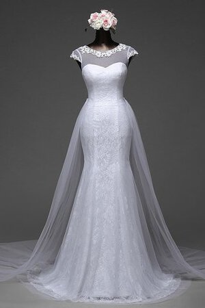 Robe de mariée gracieux de col bateau de sirène romantique naturel - Photo 1