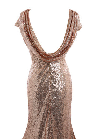 Vestido de Madrina de Corte Recto de Corte-A de Exclusivo de Espalda medio descubierto - Foto 6