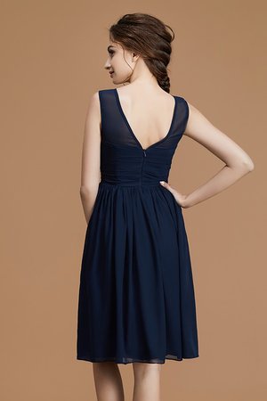 Robe demoiselle d'honneur a-ligne avec zip parfait en chiffon bref - Photo 2