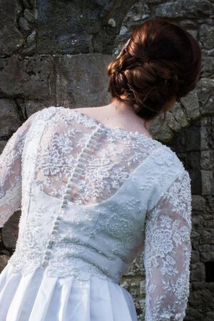 Robe de mariée vintage ligne a en taffetas avec manche longue de lotus - Photo 4