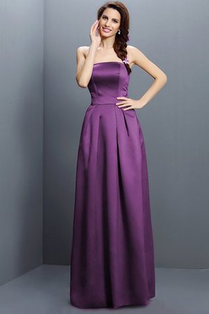 Robe demoiselle d'honneur longue collant avec zip manche nulle en satin - Photo 4