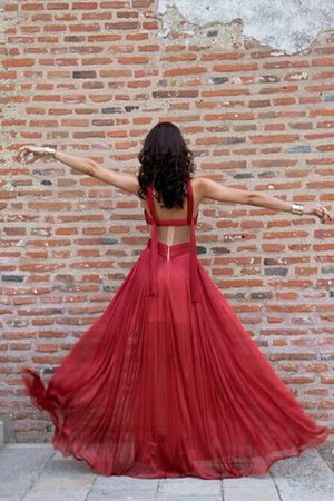 Neckholder Chiffon A-Line bodenlanges sexy Abendkleid mit Plissierungen - Bild 4