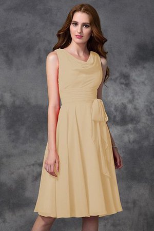 Abito da Damigella Naturale Principessa in Chiffon A-Line Cerniera - Foto 5