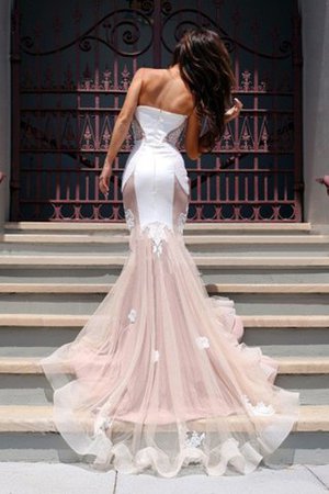 Normale Taille Ärmelloses Herz-Ausschnitt Reißverschluss Ballkleid aus Tüll - Bild 2