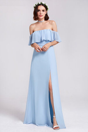 Robe demoiselle d'honneur en chiffon avec zip charme de lotus naturel - Photo 5