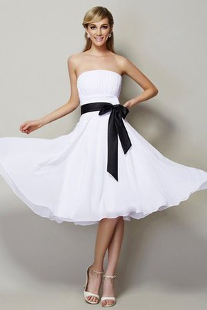 Chiffon Prinzessin Kurzes Brautjungfernkleid ohne Ärmeln mit Reißverschluss - Bild 1