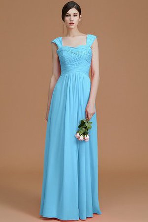 Robe demoiselle d'honneur naturel avec sans manches en chiffon a-ligne ruché - Photo 9