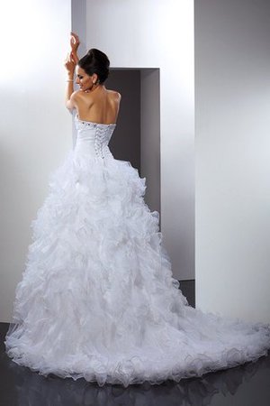 Clasico Vestido de Novia de Corte Evasé en Organza de Escote Corazón - Foto 2