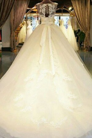 Robe de mariée en tulle incroyable broder de traîne longue ballonné - Photo 2