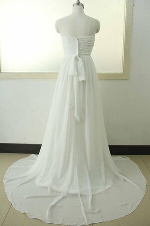 Robe de mariée en chiffon en plage a-ligne avec fleurs textile en tulle - Photo 4