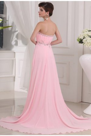 Robe de bal avec zip avec chiffon a-ligne avec perle de princesse - Photo 2