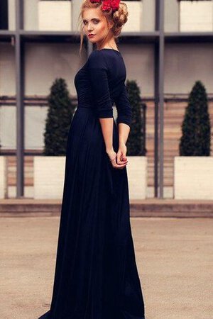 Schaufel-Ausschnitt a linie Sweep Zug plissiertes einfaches romantisches Brautjungfernkleid - Bild 2