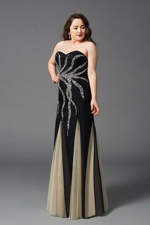 Herz-Ausschnitt Natürliche Taile Perlenbesetztes Anständiges Ballkleid aus Chiffon - Bild 4