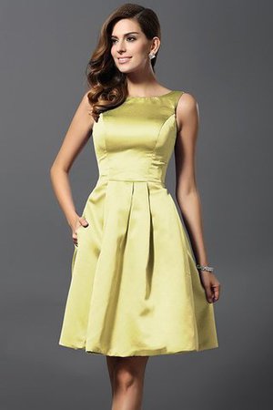 Prinzessin Satin A-Linie Knielanges Brautjungfernkleid mit Natürlicher Taille - Bild 8