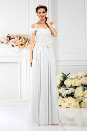Chiffon Drapiertes Anständiges Bodenlanges Brautjungfernkleid mit Empire Taille - Bild 29
