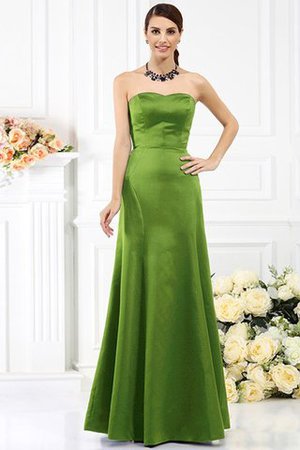 Robe demoiselle d'honneur longue de fourreau de bustier avec zip en satin - Photo 14