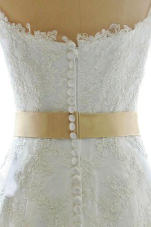 Meerjungfrau Reißverschluss Spitze bodenlanges Brautkleid aus Satin mit Rücken Schnürung - Bild 3