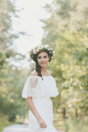 Robe de mariée décontracté facile a-ligne fermeutre eclair epaule nue - Photo 2