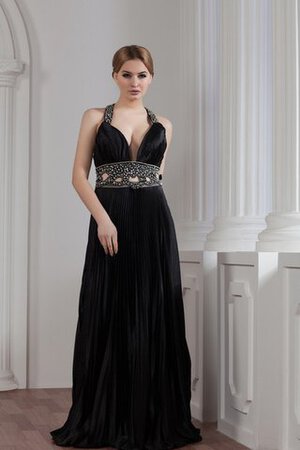 Schlüsselloch Rücken A-Line langes Abendkleid mit Perlen - Bild 3