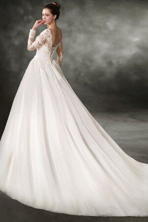 Robe de mariée ligne a coupé v encolure solennelle naturel - Photo 4