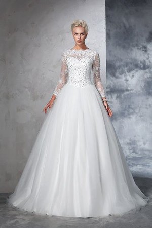 Robe de mariée luxueux longue avec décoration dentelle avec zip de mode de bal - Photo 3