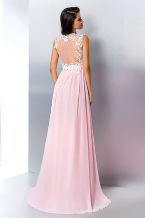 Normale Taille Chiffon Formelles Abendkleid mit Applikation ohne Ärmeln - Bild 2