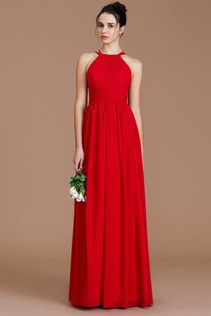 Normale Taille A-Linie Prinzessin Gerüschtes Bodenlanges Brautjungfernkleid - Bild 3