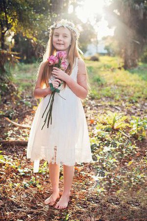 Abito da Cerimonia Bambini Lupetto con Piega con Fiore in Pizzo con Fiocco Naturale - Foto 2