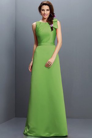 Reißverschluss Enganliegendes Empire Taille Bodenlanges Brautjungfernkleid aus Satin - Bild 13