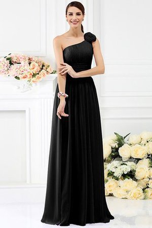 Reißverschluss Chiffon Sittsames Brautjungfernkleid ohne Ärmeln mit Blume - Bild 2