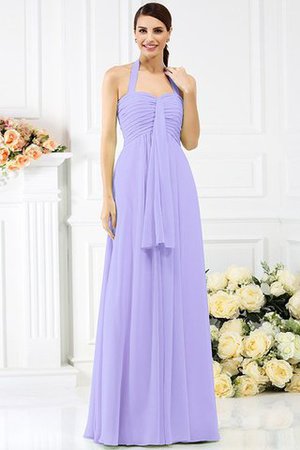 Robe demoiselle d'honneur plissage longue avec sans manches de dos nu en chiffon - Photo 17